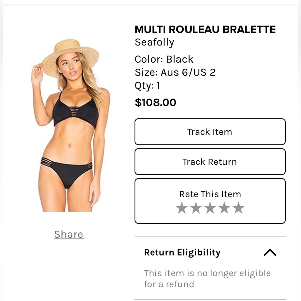 Swimsuit top size 2 black